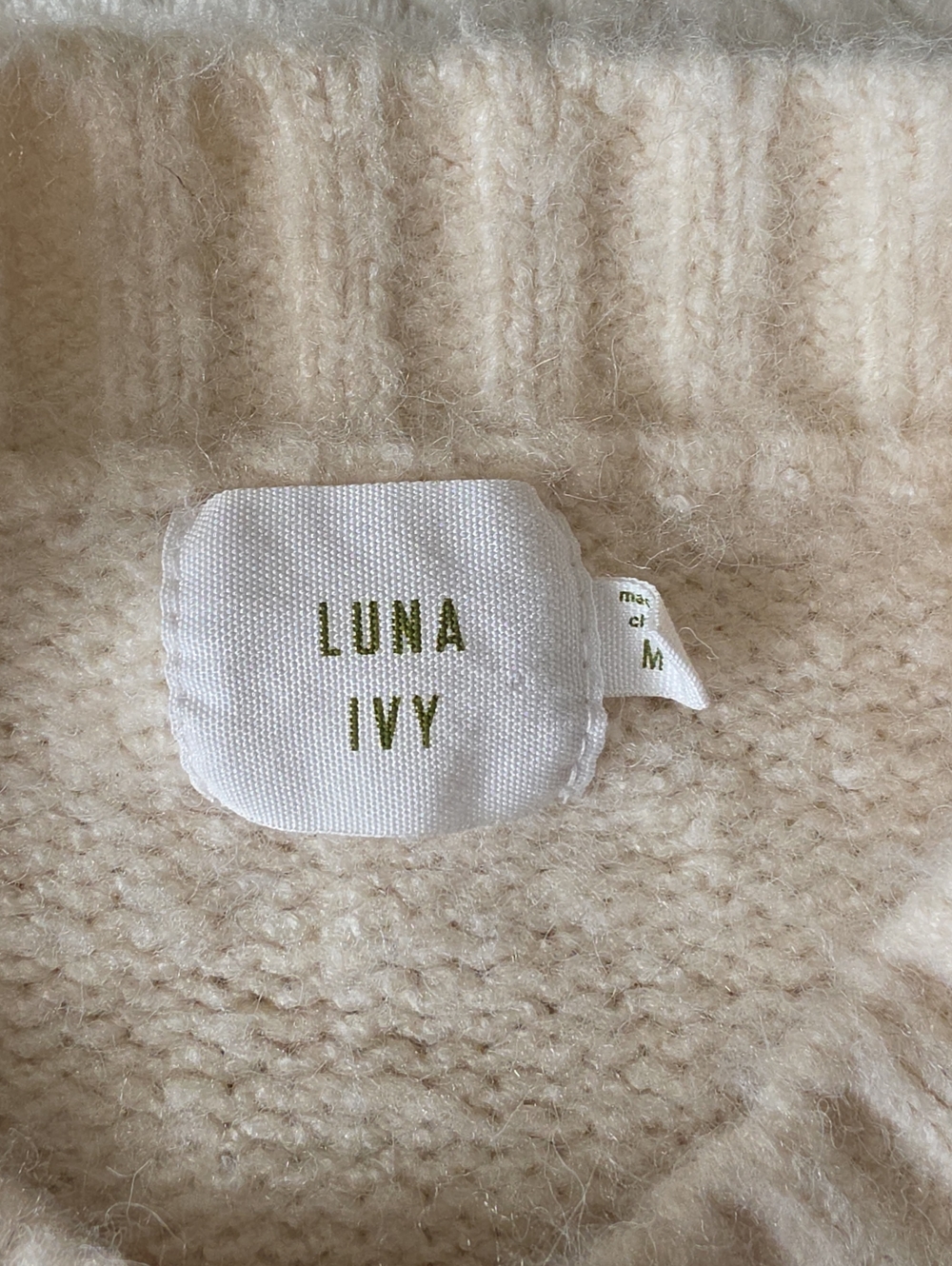 Luna Ivy Cream & Blue Colorblock Floral Knit Cardigan Sweater - Picture 5 of 8